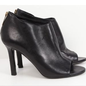 WOMEN'S TAMARA MELLON BLACK LEATHER SANDALS SHOES BOOTIES 39.5 $540 MADE ITALY